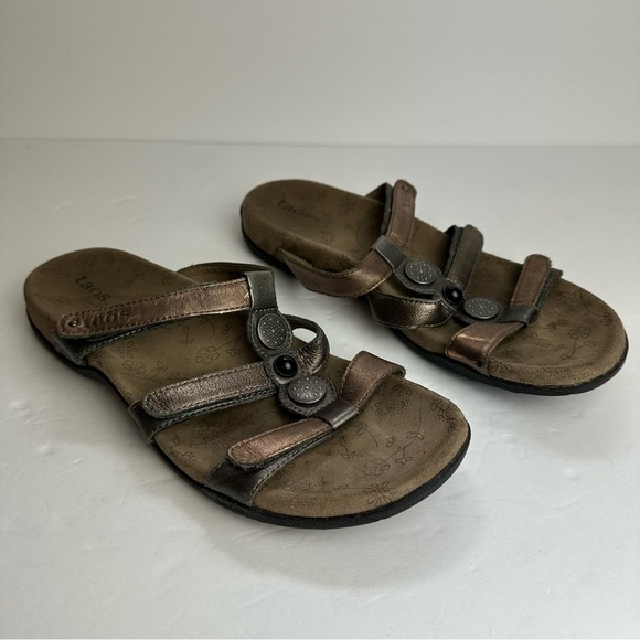 Taos Prize Sandals Women's Size 9 Adjustable Strappy Leather Embellished Bronze - Picture 1 of 11